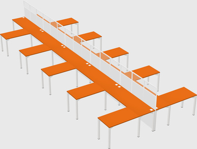 Shared l-shape cubicle