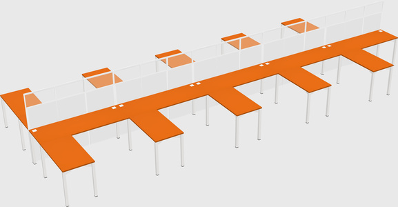 Shared l-shape cubicle