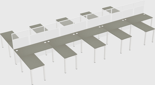 Shared l-shape cubicle