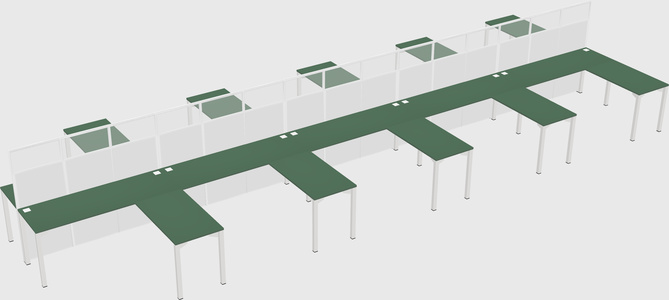 Shared l-shape cubicle