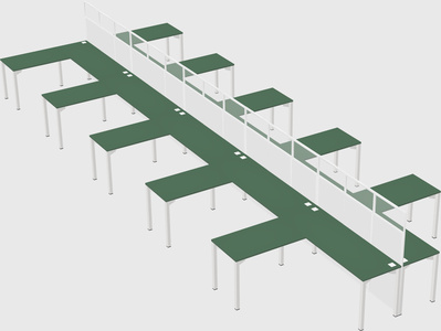 Shared l-shape cubicle