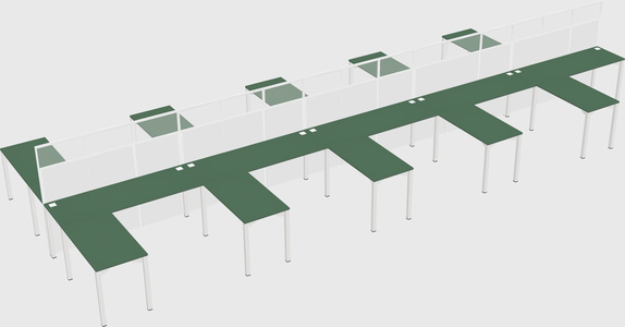 Shared l-shape cubicle