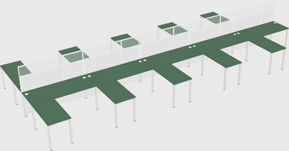 Shared l-shape cubicle