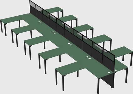 Shared l-shape cubicle