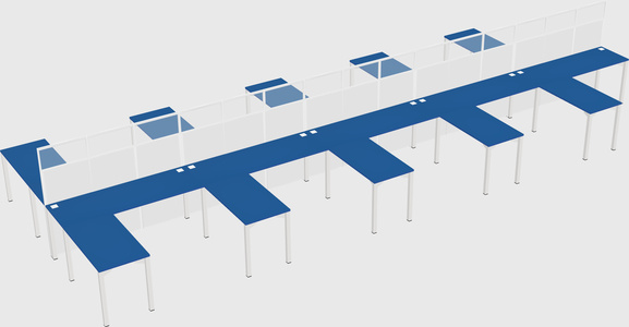 Shared l-shape cubicle