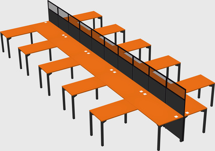 Shared l-shape cubicle
