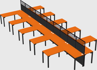 Shared l-shape cubicle