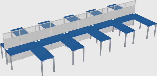 Shared l-shape cubicle
