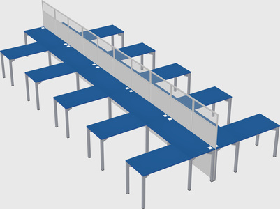 Shared l-shape cubicle