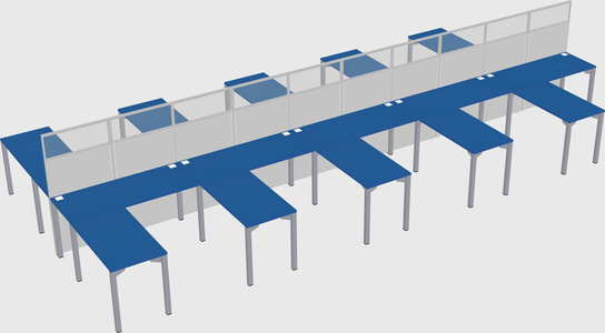 Shared l-shape cubicle