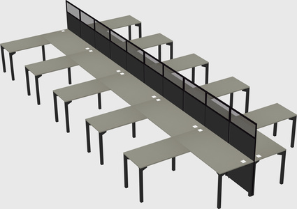 Shared l-shape cubicle