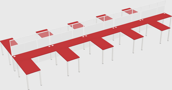 Shared l-shape cubicle