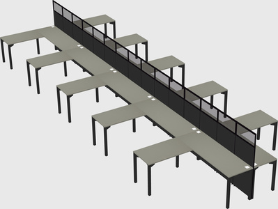 Shared l-shape cubicle