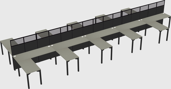 Shared l-shape cubicle