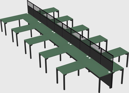Shared l-shape cubicle