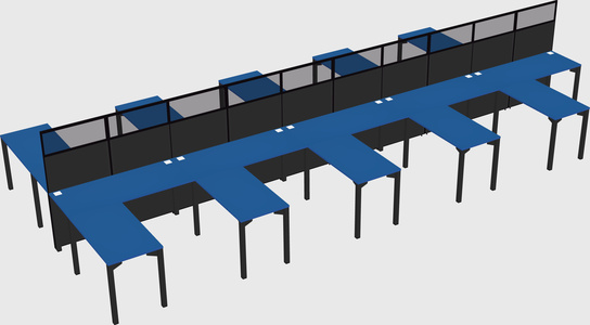 Shared l-shape cubicle