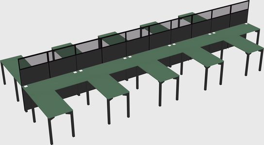 Shared l-shape cubicle