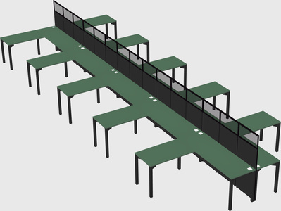 Shared l-shape cubicle