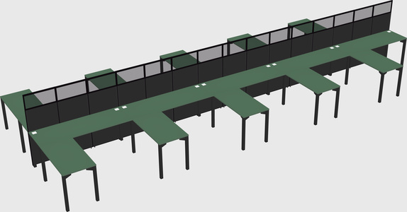 Shared l-shape cubicle