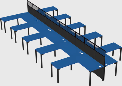 Shared l-shape cubicle