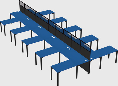 Shared l-shape cubicle