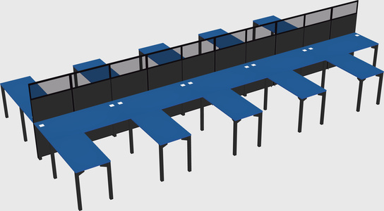 Shared l-shape cubicle