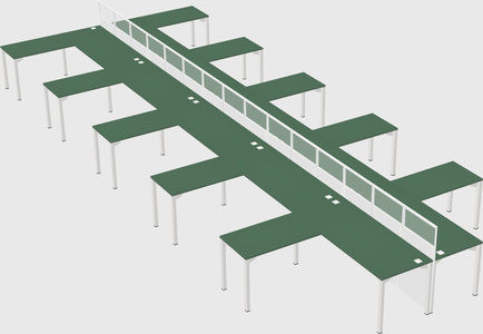 Shared l-shape cubicle