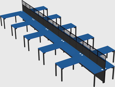 Shared l-shape cubicle
