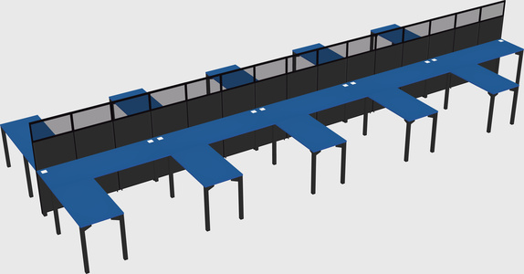 Shared l-shape cubicle