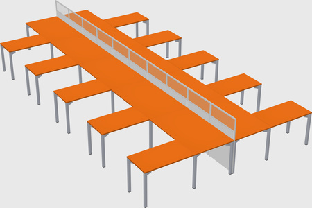 Shared l-shape cubicle