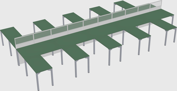 Shared l-shape cubicle