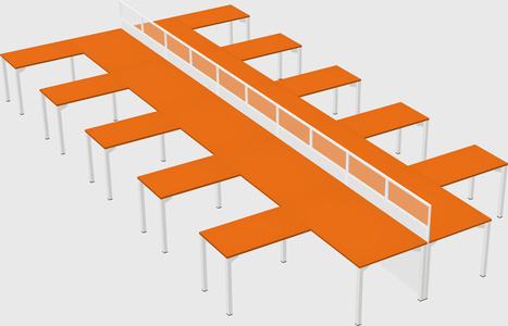 Shared l-shape cubicle