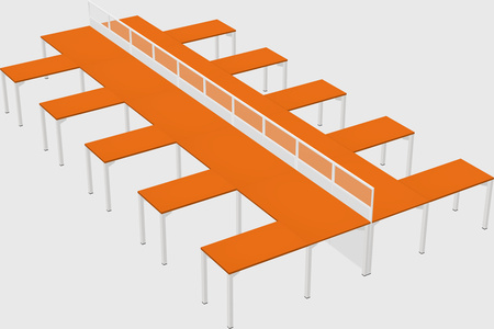 Shared l-shape cubicle