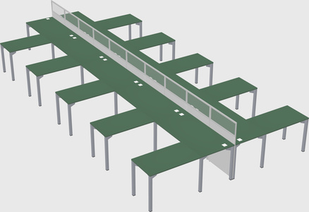 Shared l-shape cubicle