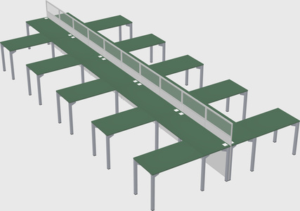 Shared l-shape cubicle