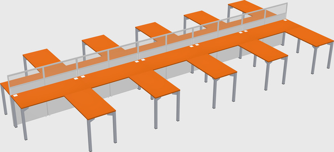 Shared l-shape cubicle