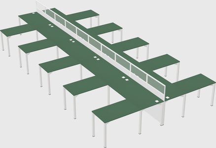 Shared l-shape cubicle