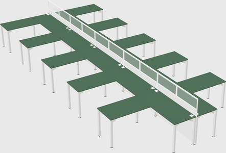 Shared l-shape cubicle