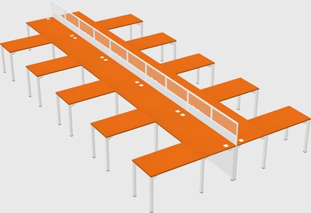 Shared l-shape cubicle