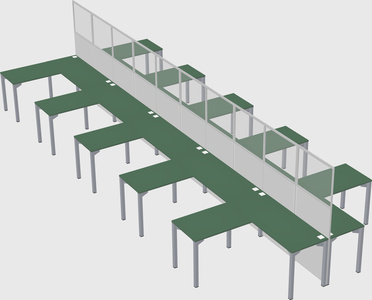 Shared l-shape cubicle