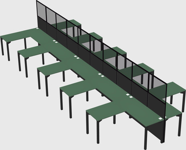 Shared l-shape cubicle