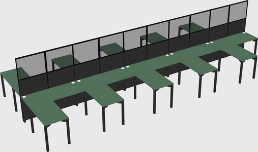 Shared l-shape cubicle
