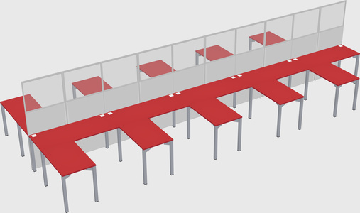 Shared l-shape cubicle