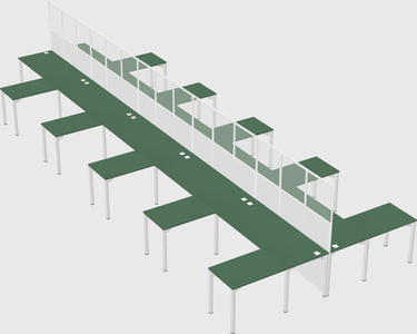 Shared l-shape cubicle