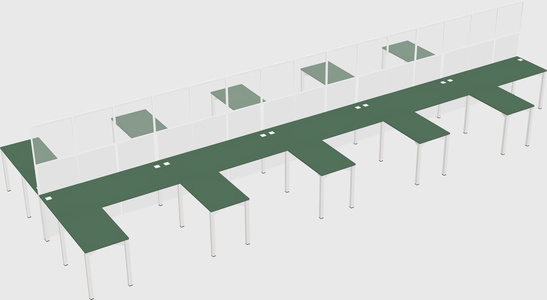 Shared l-shape cubicle