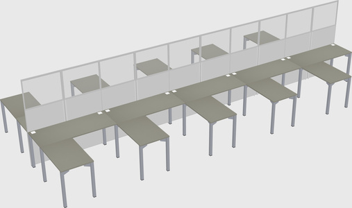 Shared l-shape cubicle
