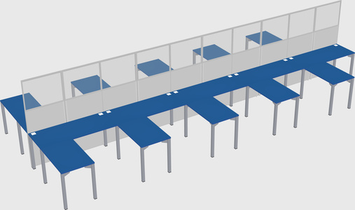Shared l-shape cubicle
