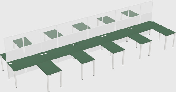 Shared l-shape cubicle
