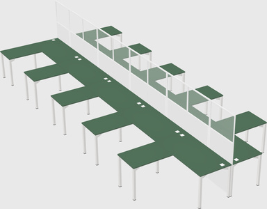 Shared l-shape cubicle
