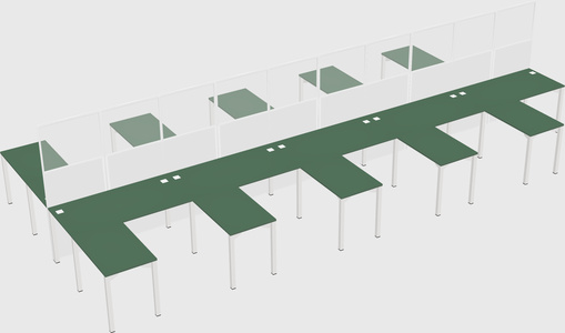 Shared l-shape cubicle